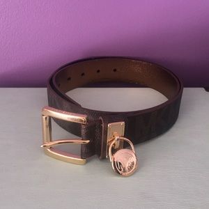 Authentic Michael Kors brown belt w/ gold buckle